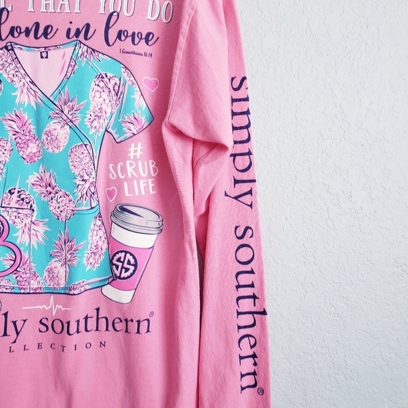 Simply Southern Pink 1 Corinthians 16:14 Nursing Long Sleeve Tee - Picture 2 of 7